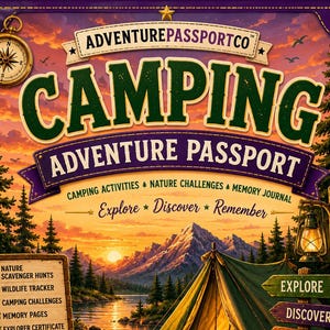 Camping Activities for Kids | Printable Camping Activity Book | Nature Games | Travel Activity Book PDF