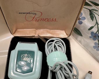 Remington Princess Electric Shaver: 1950s Atomic Age Teal Women's Razor (Works)
