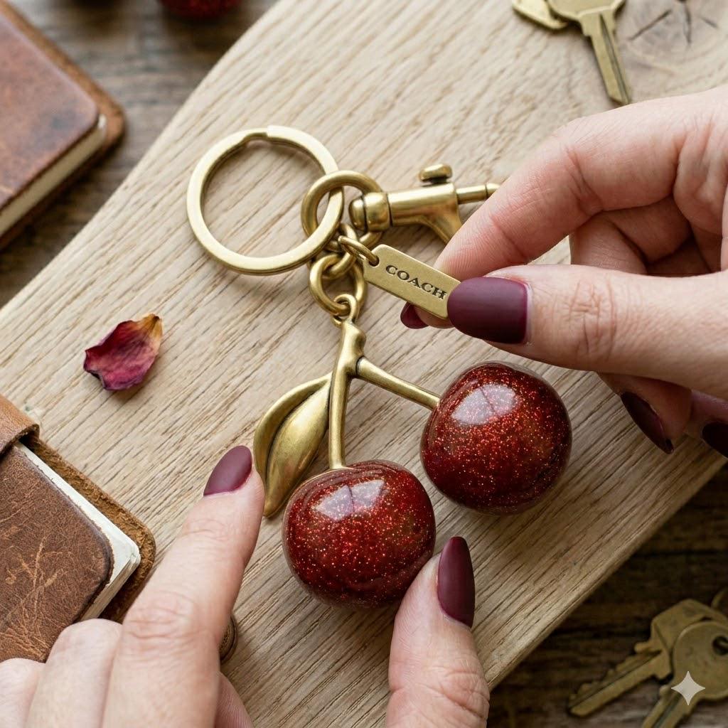 小物 vintage coach keychain Cherry Coach Cherry Bag Charm - Etsy Canada