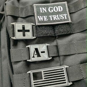 Tactical MOLLE Blood Type and Flag Tags