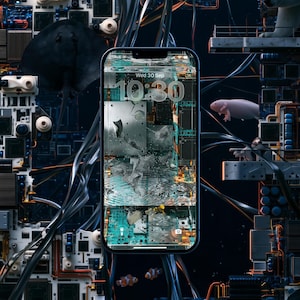 Surreal Wallpaper: Stingray Underwater Circuit Board (Digital Download)