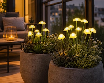 Solar Mushroom Garden Lights, LED Jellyfish Mushroom Lamp, Waterproof Outdoor Pathway Lights, Fairy Yard Decor, Patio Lawn Lighting Gift