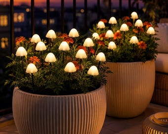 Solar Mushroom Garden Lights, Set of 10 Fairy Stake Lights, Waterproof Outdoor Solar Pathway Lights, Garden Decor for Patio Yard Lawn