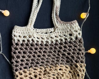 Crochet Market Bag, Mesh Produce Bag, Handmade Grocery Bag, One Of A Kind Market Bag