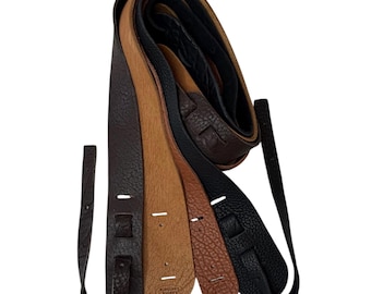 Correa de cuero de bisonte de 2 pulgadas para banjo, ajustable, suave y cómoda para bluegrass y otros géneros.