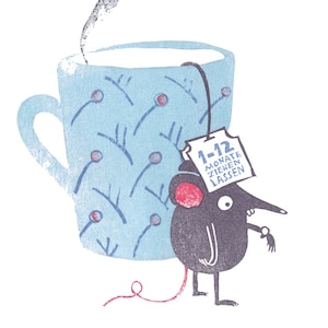 Biglietto "Felice Anno Nuovo" Topolino Tea