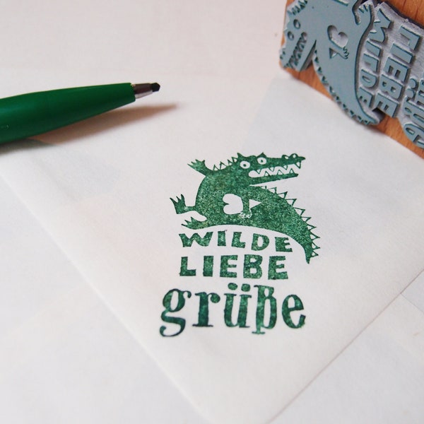 Stempel "Wilde liebe Grüße" Drache