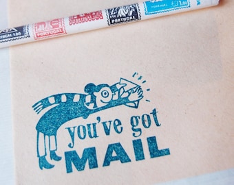 Stamp "You ve got mail" girl snailmail