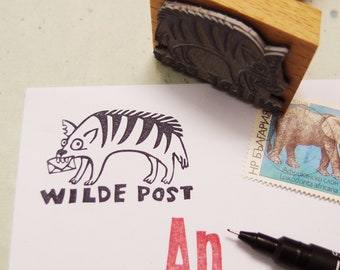 mail stamp wild mail hyena