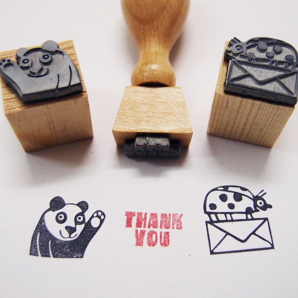 stamp set panda, mail, thank you