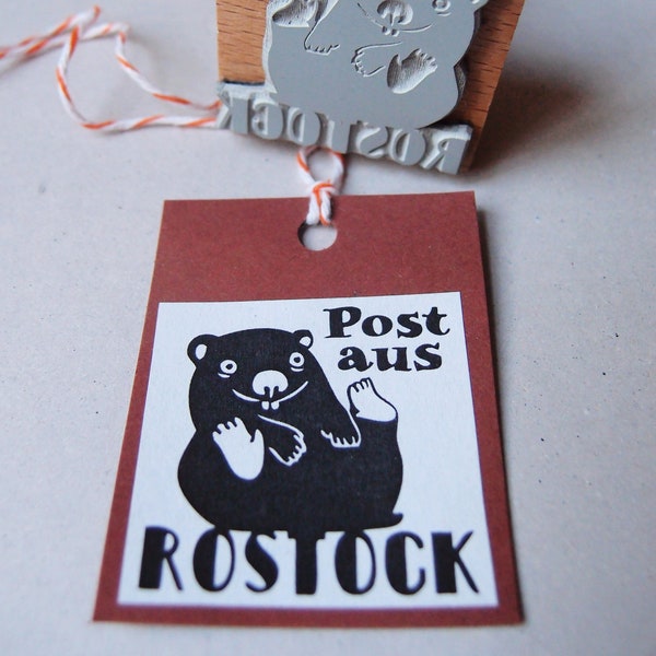 Stempel "Post aus Rostock"  Wombat