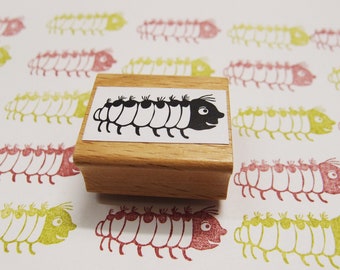 INCHWORM unmounted caterpillar rubber stamp summer bug #9