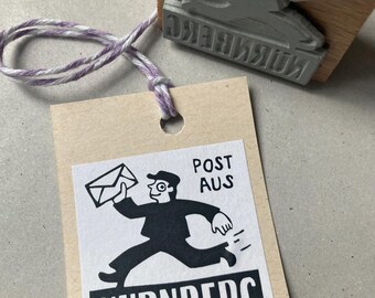 rubber stamp "Leipzig" postman