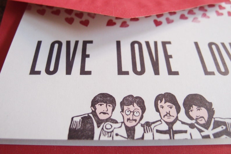 beatles for wedding or valentine card love love love
