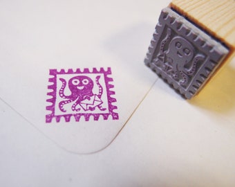 postage rubberstamp stamp octopus