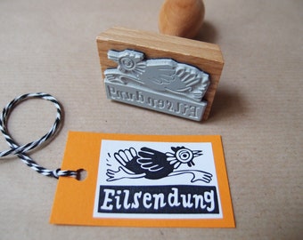 Stempel Huhn "Eilsendung"