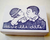 stamp "save the date" couple, 20s