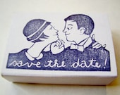 stamp "save the date" couple, 20s