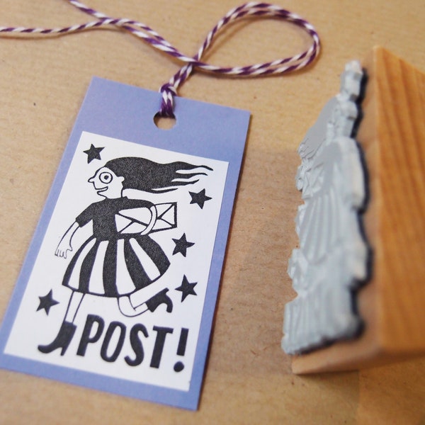 Stempel "Post"  Stern & Mädchen