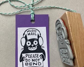 gentleman stamp "Please do not bend" rubberstamp snailmail
