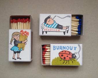 illustrated matchbox set burnout