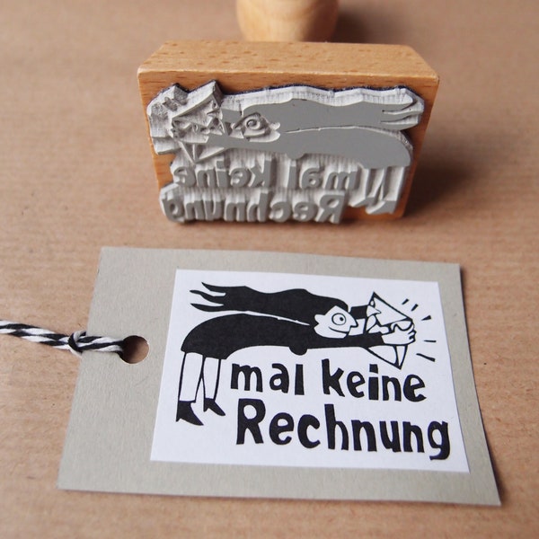 Stempel "mal keine Rechnung" Frau Post