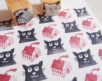 Stempel Set Katze & Haus