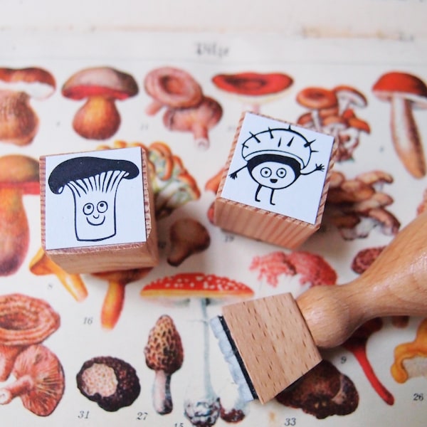 stamp set mushroom, chestnut, ahoi