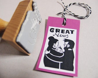 Baby Stempel »great news« Babystempel zur Geburt