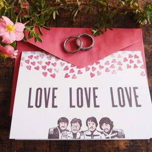 Klappkarte Love Love Love Beatles Hochzeitskarte