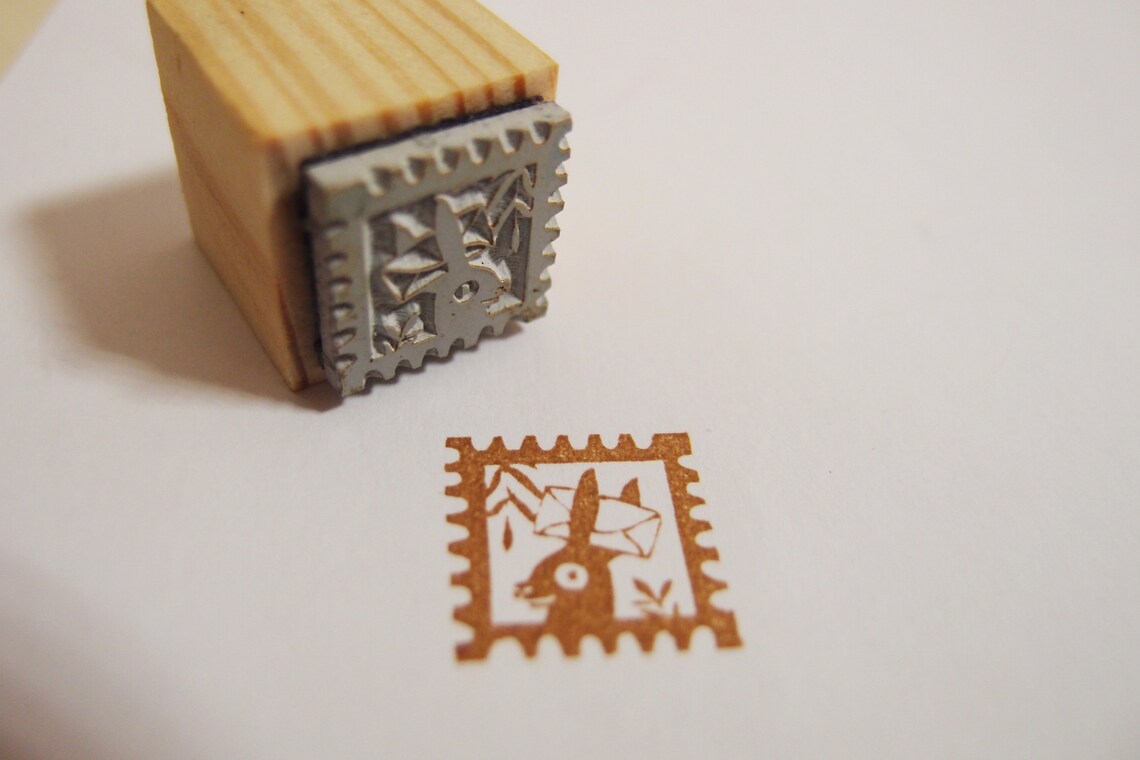 Postage Stamp Rabbit Stamp - Etsy
