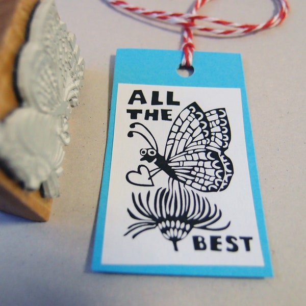 Stempel "All the best" Schmetterling