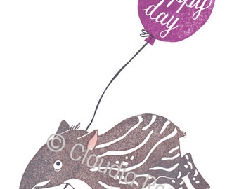 card "happy day" tapir