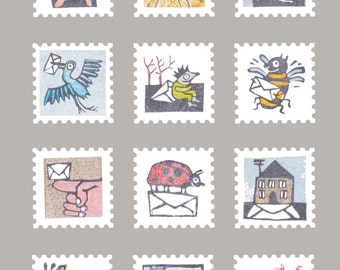 Postkarte »Briefmarken«