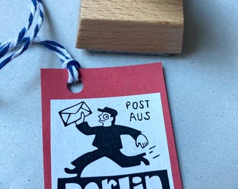 rubber stamp "Leipzig" postman