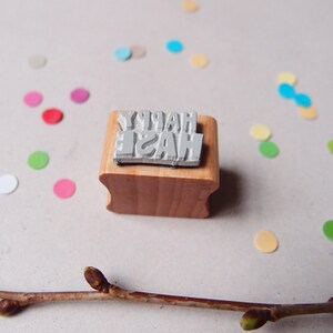 Easter stamp set with 3 stamps: a hare, a small nest with 3 eggs and the slogan "Happy Hase" means "Happy Rabbit"