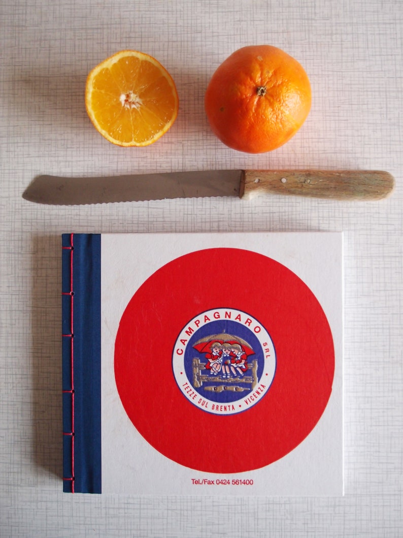 Notizbuch Gästebuch Orangenpapier japanische Bindung Kinder Bild 4