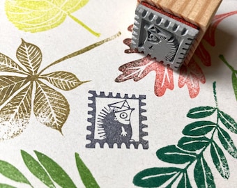 postage rubberstamp stamp hedgehog
