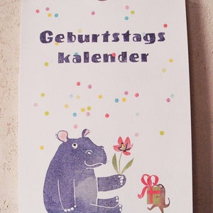 Geburtstagskalender, heiter illustriert, immerwährender Kalender