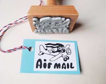 stamp airmail rabbit