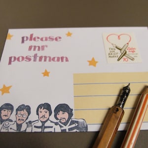 Papier à lettres plié des Beatles
