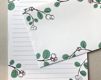 Briefpapierset Schneebeere und Postkatze