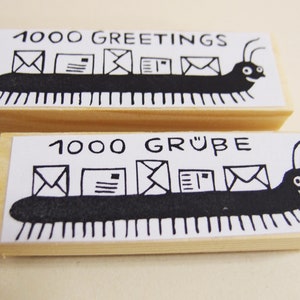 Stempel 1000 Grüße Tausendfüßler