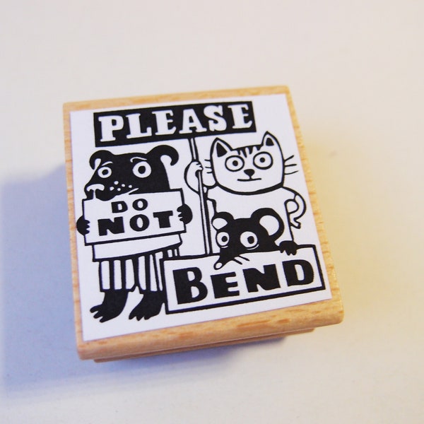 Stempel "Please do not bend" tierische Demo