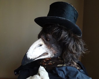 Plague Doctor mask, Paper mask, crow mask, raven mask, bird mask, bird costume, masquerade mask, masquerade men, Halloween mask