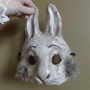 Paper animal masks Paper mache rabbit mask hare mask image 5