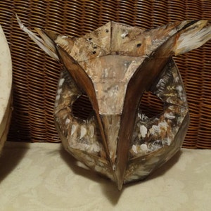 DIY Halloween mask, Make your own Owl mask, bird mask, rabbit mask from cardboard, PDF templates