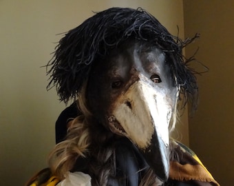 Plague Doctor mask, Paper mache mask, crow mask, raven mask, bird mask, bird costume, masquerade mask, masquerade men, Halloween mask