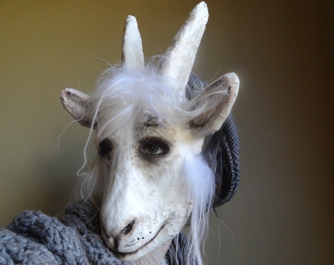 Masquerade Mask Goat Head Mask Goat Costume Paper Mache Animal Mask - Etsy