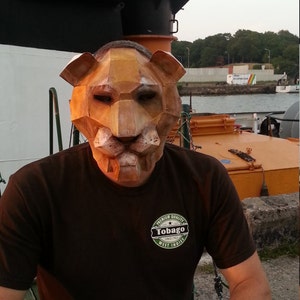 DIY Halloween mask, Make your own Lion Mask and Rabbit mask from recycled paper image 1